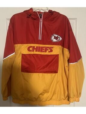 Team Apparel Kansas City Chiefs Jacket Nylon Windbreaker Size Large Clean!